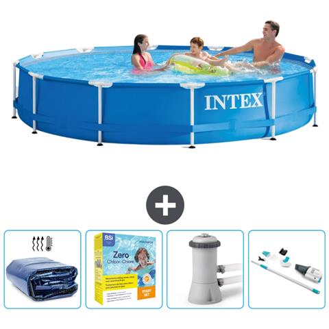 Piscina Fuori Terra - In Giro - 366x366x76 Cm - Blu - Include Accessori Coordinati Cb12 - Foto 1
