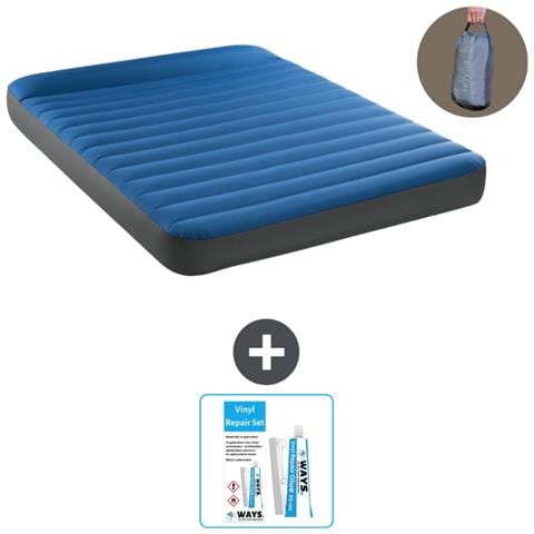 Set Materassino Gonfiabile - 203x152x22 Cm - Blu - Include Accessori Coordinati Cb21 - Foto 1