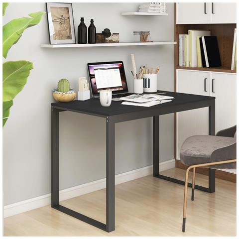 Lusso Casadino -  Scrivania Per Computer Nera 110x60x73 Cm In Legno Multistrato - Foto 6