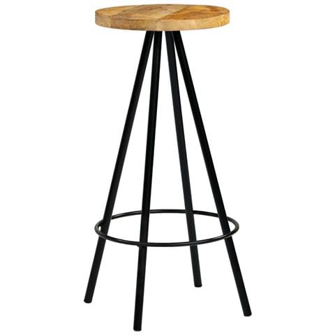 Sgabelli Da Bar 4 Pz In Legno Massello Di Mango - Foto 8