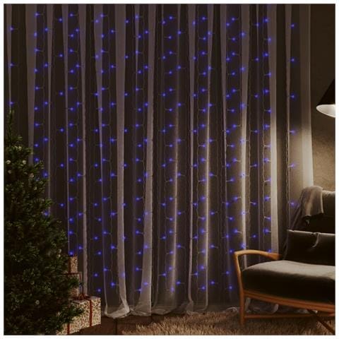 Lusso Casadino - Tenda Luci A Ghiaccioli 3x3m 300 Led Blu 8 Funzioni - Foto 6