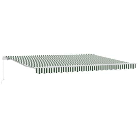 Tenda Retrattile Manuale Verde e Bianca 450x350 cm, Tessuto Sostitutivo per Tenda per Telaio 4.5x3.5 m Verde e Bianco - Foto 1