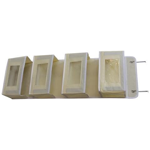 Organizzatore Multistrato A 4 Scomparti Per Armadio - Soluzione Salvaspazio Khaki - Foto 3