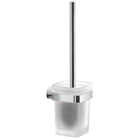 Scopino Wc Con Ciuffo In Setole Da Muro In Acciaio Inox E Cromall St33-03 Serie Stelvio Cromato - Foto 1
