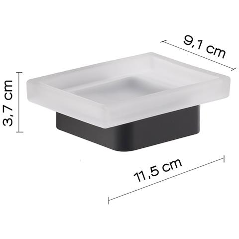 Portasapone Da Muro In Ottone E Cromall A811 Serie Samoa Nero Matt - Foto 2