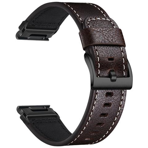 Cinturino In Pelle Premium Compatibile Con Garmin Fenix 8/7x/3 - Elegante Cinturino Di Ricambio Brown 20 Mm - Foto 1