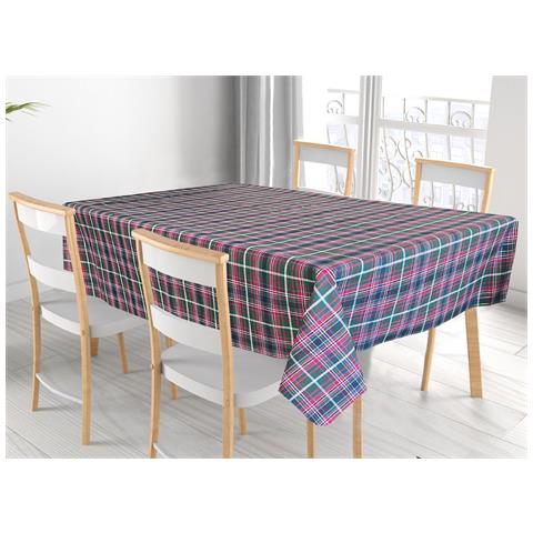 Tovaglia Natalizia Salotto Cucina Tessuto Miros Made Italy Dis Tartan Verde Rp 140x360 Tartan Verde - Foto 1
