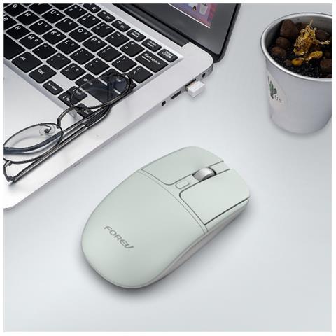 Mouse Wireless 2.4g + Bluetooth Dual Mode, Click Silenzioso, Rotella Di Scorrimento In Metallo Grey - Foto 2