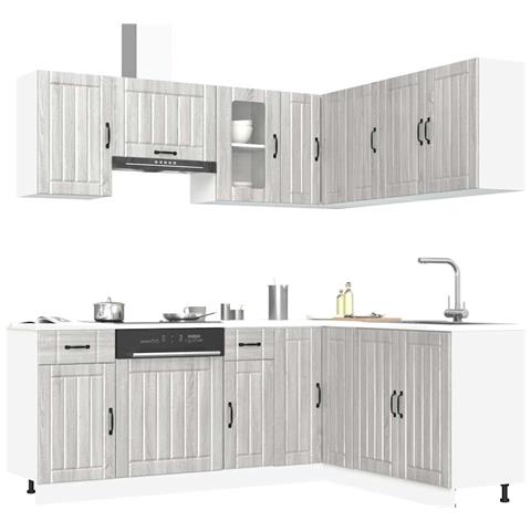 Set Mobili da Cucina 11 pz Kalmar Grigio Sonoma in Truciolato - Foto 2