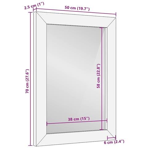 Specchio da bagno con specchio Nero e Oro 50 x 2.5 x 70 cm - Foto 9