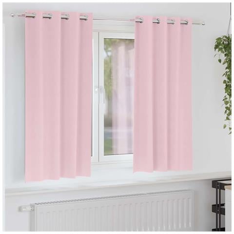 Tende con tende 2 pcs Rosa Baby 175x140cm Poliestere - Foto 2