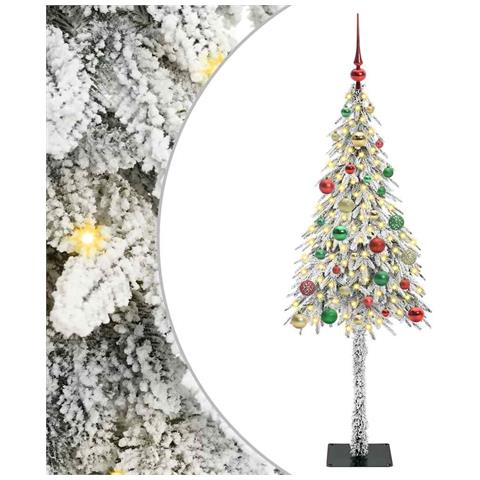 Albero di Natale con 150 LED Bianco 150 cm PE e Acciaio - Foto 1