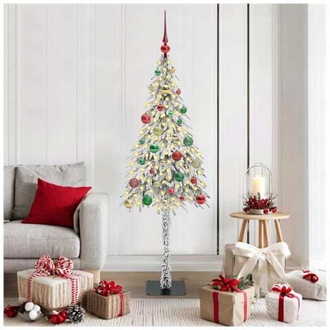 Albero di Natale con 150 LED Bianco 150 cm PE e Acciaio - Foto 2