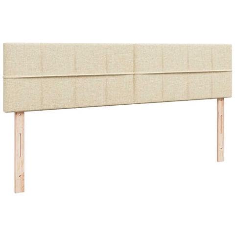 Struttura Letto Pouf con Materassi Crema 160x200 cm in Tessuto - Foto 9