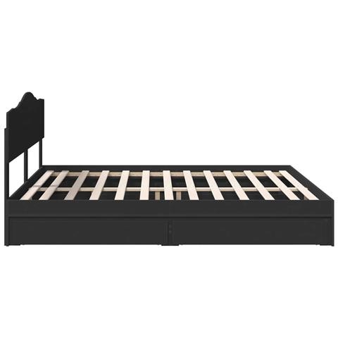 Letto con Contenitore Nero 200 x 200 cm Legno multistrato - Foto 9