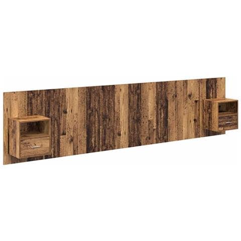Testata con Comodino 3 pcs Legno vecchio Legno multistrato - Foto 1