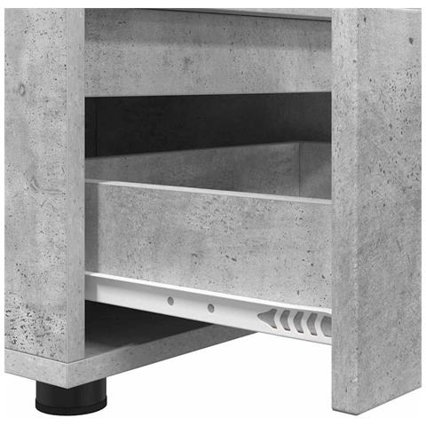 Mobile TV Grigio cemento 100 x 48 x 43 cm Legno multistrato - Foto 9