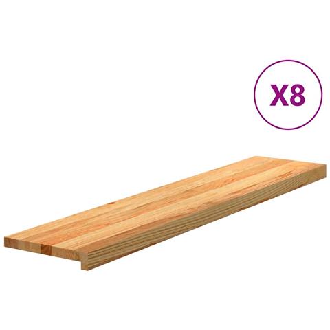 Gradini 8 pz Marrone Chiaro 120x25x2 cm Legno Massello Rovere - Foto 1