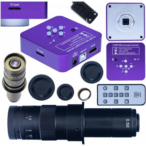Set Microscopico Puppis Pink Pro 2 In 1 - Camera Kmppp-hdmi-usb 51mp + Obiettivo 180x | Alta Qualità Immagine, Precisione, Versatilità - Foto 1