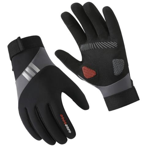 Guanti Termici Da Ciclismo Touchscreen Antivento In Pile Da Esterno Antiscivolo Gray - Foto 1