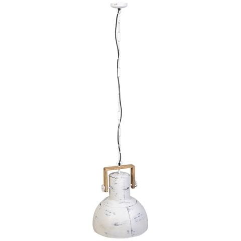 Plafoniera In Legno Bianco E Metallo 41x41x52h - Foto 1