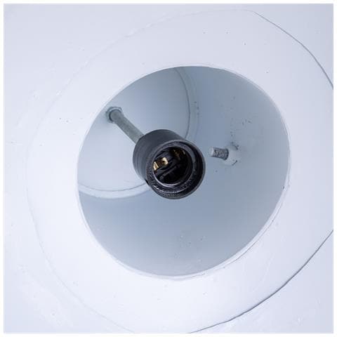 Plafoniera In Legno Bianco E Metallo 41x41x52h - Foto 7