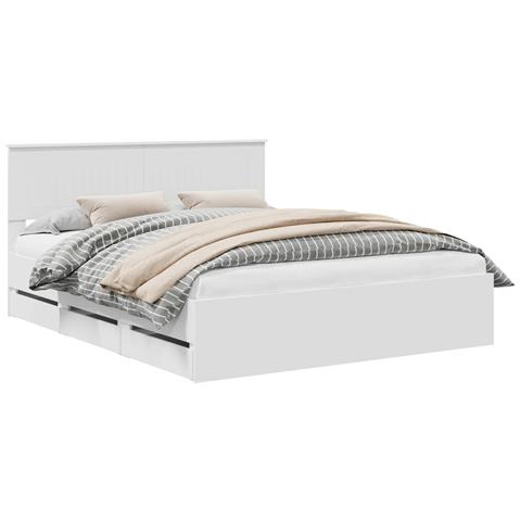 Struttura del letto Bianco 160 x 200 cm Legno Ingegnerizzato - Foto 1