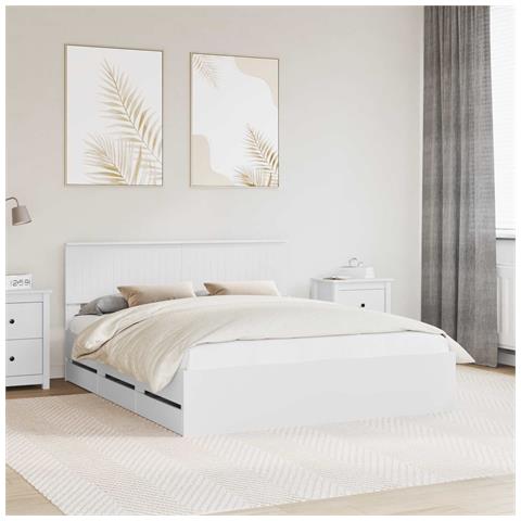 Struttura del letto Bianco 160 x 200 cm Legno Ingegnerizzato - Foto 2