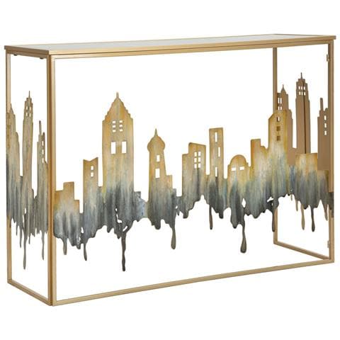 Tavolo Consolle Natura 1-multicolore-metallo-110x38,5x81 Cm - Foto 1