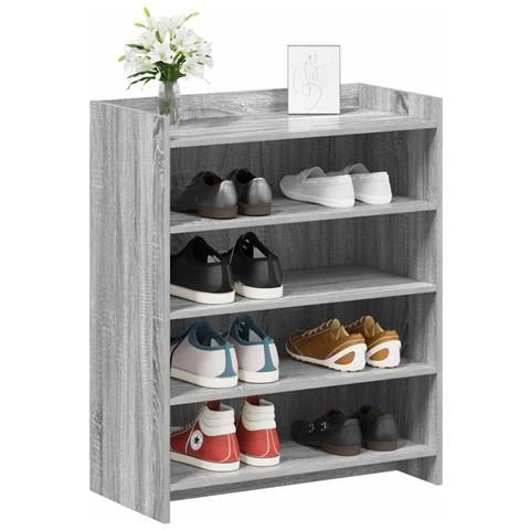 Mobile per scarpe Sonoma grigio 73,5 x 36 x 92 cm - Foto 2