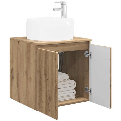 Mobile Lavabo da Parete Rovere Artigianale 49,5 x 44,5 x 66 cm - Foto 2