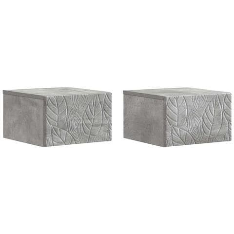 Tavolino da Parete Laterale 2 pcs Grigio Cemento - Foto 1