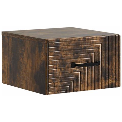 Mobiletto da notte a muro Rovere Fumo 34,5 x 33 x 20 cm - Foto 1