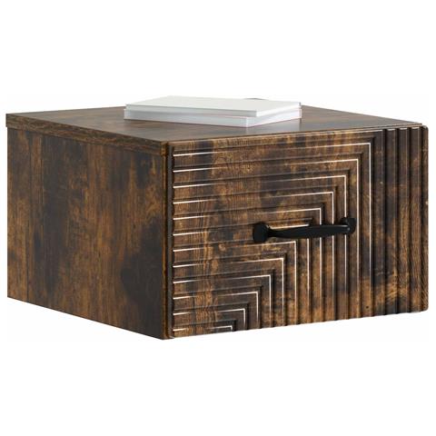 Mobiletto da notte a muro Rovere Fumo 34,5 x 33 x 20 cm - Foto 2