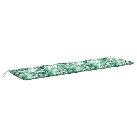 Cuscino per panchina da giardino con motivo a foglie 200x50x7 cm Tessuto Oxford - Foto 1