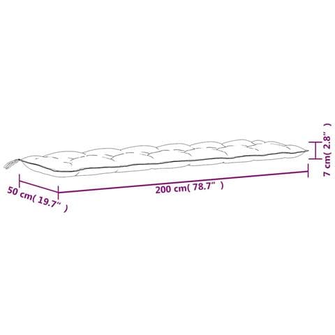 Cuscino per panchina da giardino con motivo a foglie 200x50x7 cm Tessuto Oxford - Foto 7