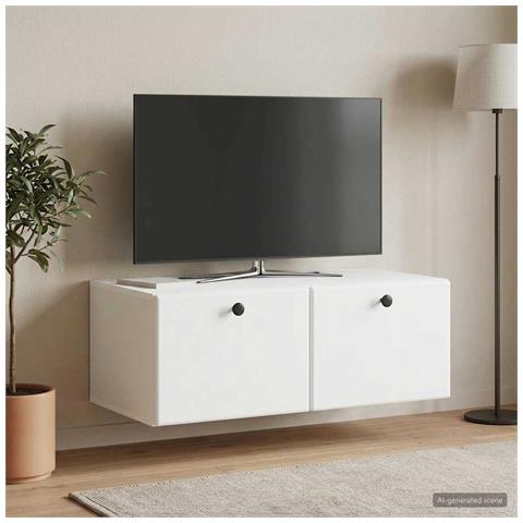 Mobile Porta TV da Muro 78,5 x 41 x 30 cm Bianco - Foto 2