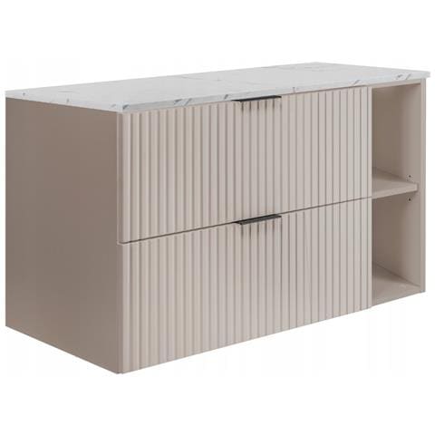 Piano lavabo da 100 cm, effetto marmo nero, Piano in laminato di alta qualità, Impermeabile, Per lavabo - Foto 1