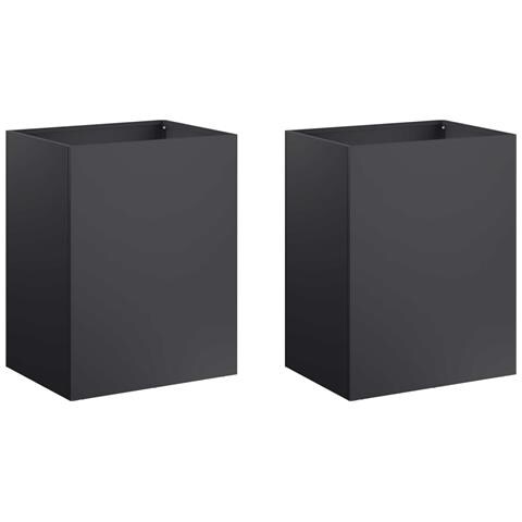 Vaso da giardino 2 pz Nero 40 x 30 x 50 cm - Foto 1