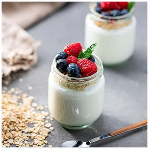 69244, 7 unità, vasetti per yogurtiera, barattolo in vetro trasparente con coperchio a vite per ogni vasetto di yogurt, - Foto 2