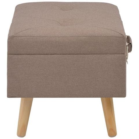 Sgabello Con Contenitore 40 Cm In Tessuto Marrone - Foto 2
