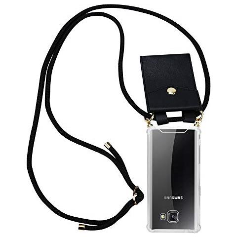 Catena Di Telefoni Cellulari Compatibile Con Samsung Galaxy A5 2016 In Nero - Coperchio Protettivo In Silicone Con Anelli D'oro, Cinturino In Corda E Custodia Staccabile - Foto 1