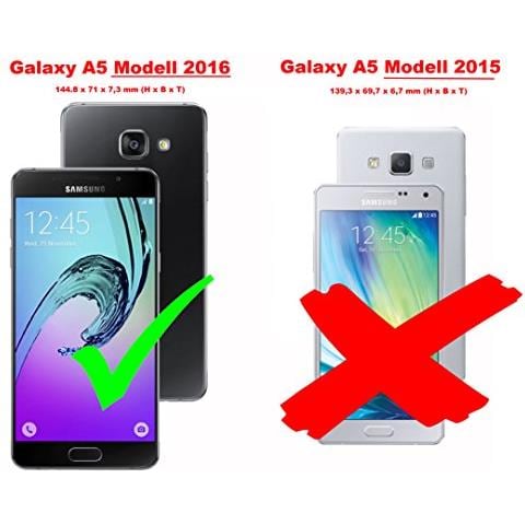 Catena Di Telefoni Cellulari Compatibile Con Samsung Galaxy A5 2016 In Nero - Coperchio Protettivo In Silicone Con Anelli D'oro, Cinturino In Corda E Custodia Staccabile - Foto 2