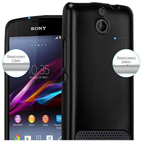 Custodia Compatibile Con Sony Xperia E1 In Nero Metallico - Coperchio Protettivo In Silicone Tpu Flessibile - Foto 2