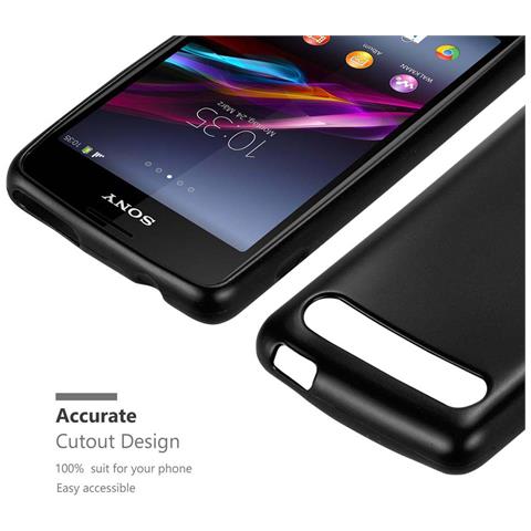 Custodia Compatibile Con Sony Xperia E1 In Nero Metallico - Coperchio Protettivo In Silicone Tpu Flessibile - Foto 8