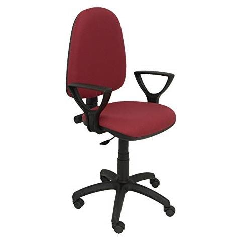 Modello 04cp - Sedia Da Ufficio Ergonomica Con Meccanismo Di Contatto Permanente E Regolabile In Altezza - Sedile E Schienale Imbottiti In Tessuto Bali Colore Granato (braccioli Fissi Inclusi)  - Foto 1