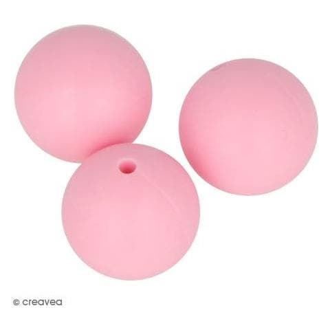 Perlina Di Silicone Tonda X 3 - 15 Mm - Rosa - Foto 1