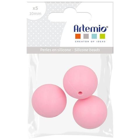 Perlina Di Silicone Tonda X 3 - 15 Mm - Rosa - Foto 4