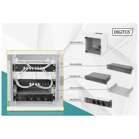 Network Set 10in 6u 6ucabinet Shelf Pdu Switch Panel - Foto 1