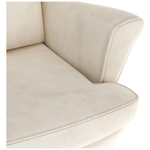 Poltrona Bianco Crema In Velluto - Foto 2